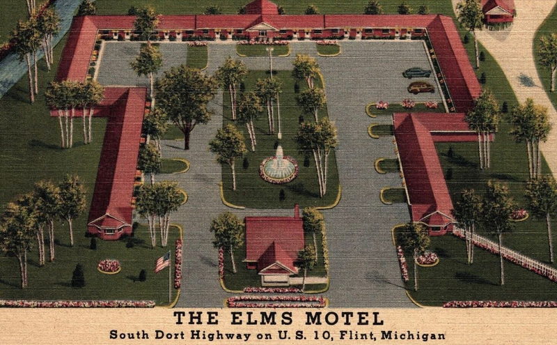 Elms Motel (America Inn) - Vintage Postcard (newer photo)
